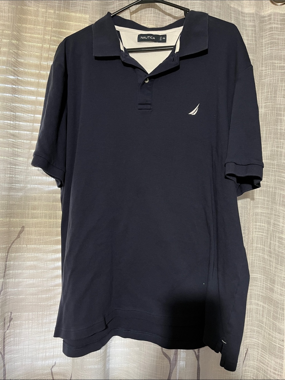 Nautica Men's Dark Blue Polo with White Sail Logo